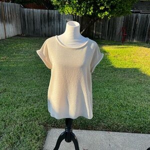 Slightly Used Giorgio Armani Cream Short Sleeve Blouse Size 46